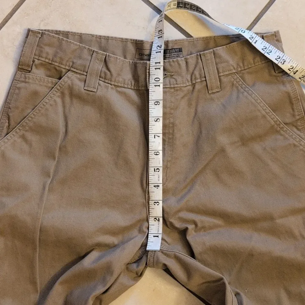 Carhartt Relaxed Fit Twill Utility Work Pant Khaki Tan Color Cargo Size 34 X 32